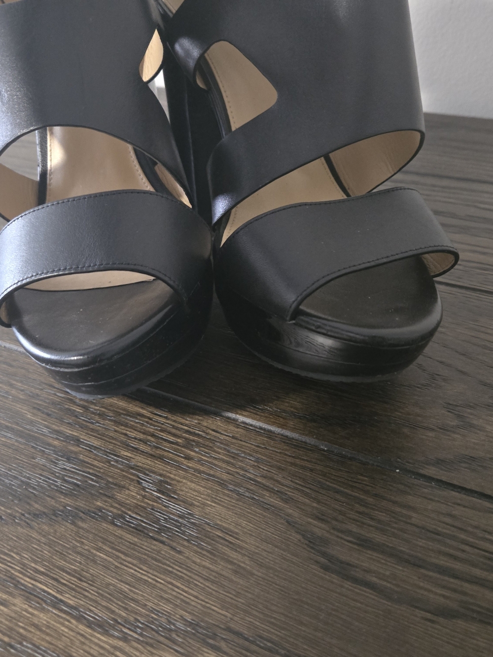 Michael Kors Black Platform Heeled Sandals